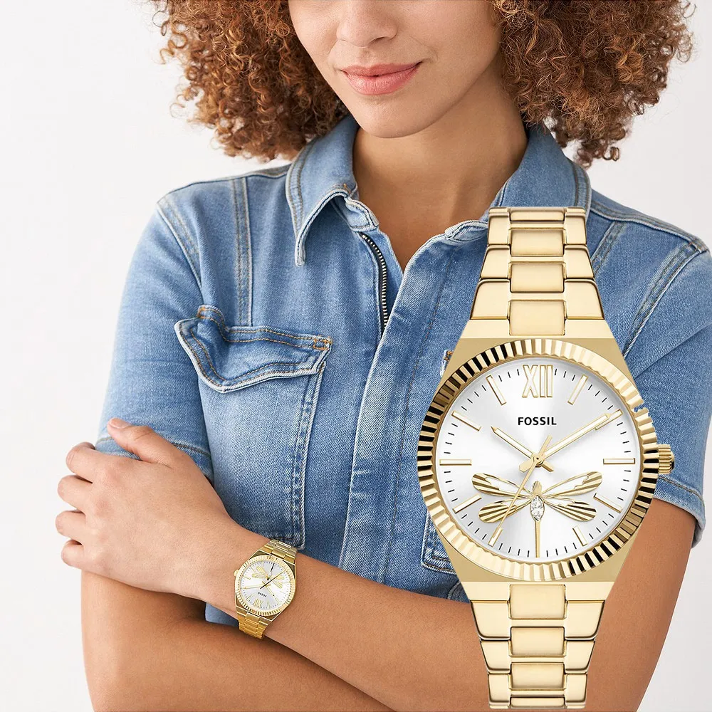FOSSIL Scarlette 簡約金耀手錶-38mm(ES5299) 歷史價格詳細信息