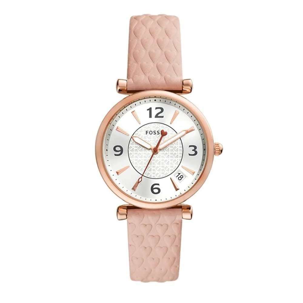FOSSIL Carlie 清新花卉鑽圈女錶 藍色繽紛皮帶錶 ES5188 歷史價格詳細信息