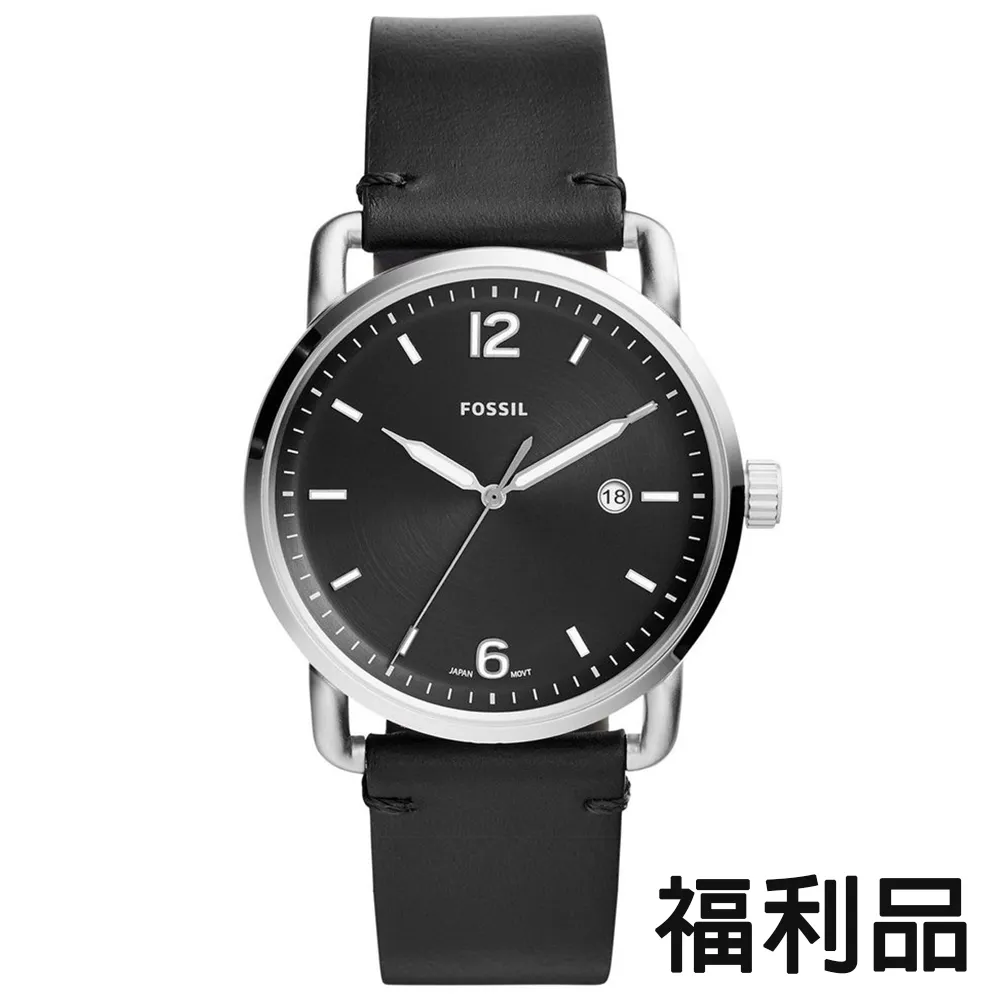 FOSSIL RUNWAY簡約時標時尚皮革腕錶-黑x44mm  FS5406 歷史價格詳細信息