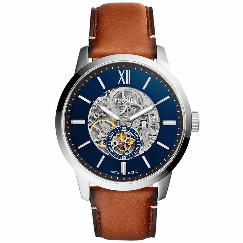 FOSSIL Townsman 爵士小鏤空機械錶-藍x咖啡/44mm ME3110 歷史價格詳細信息