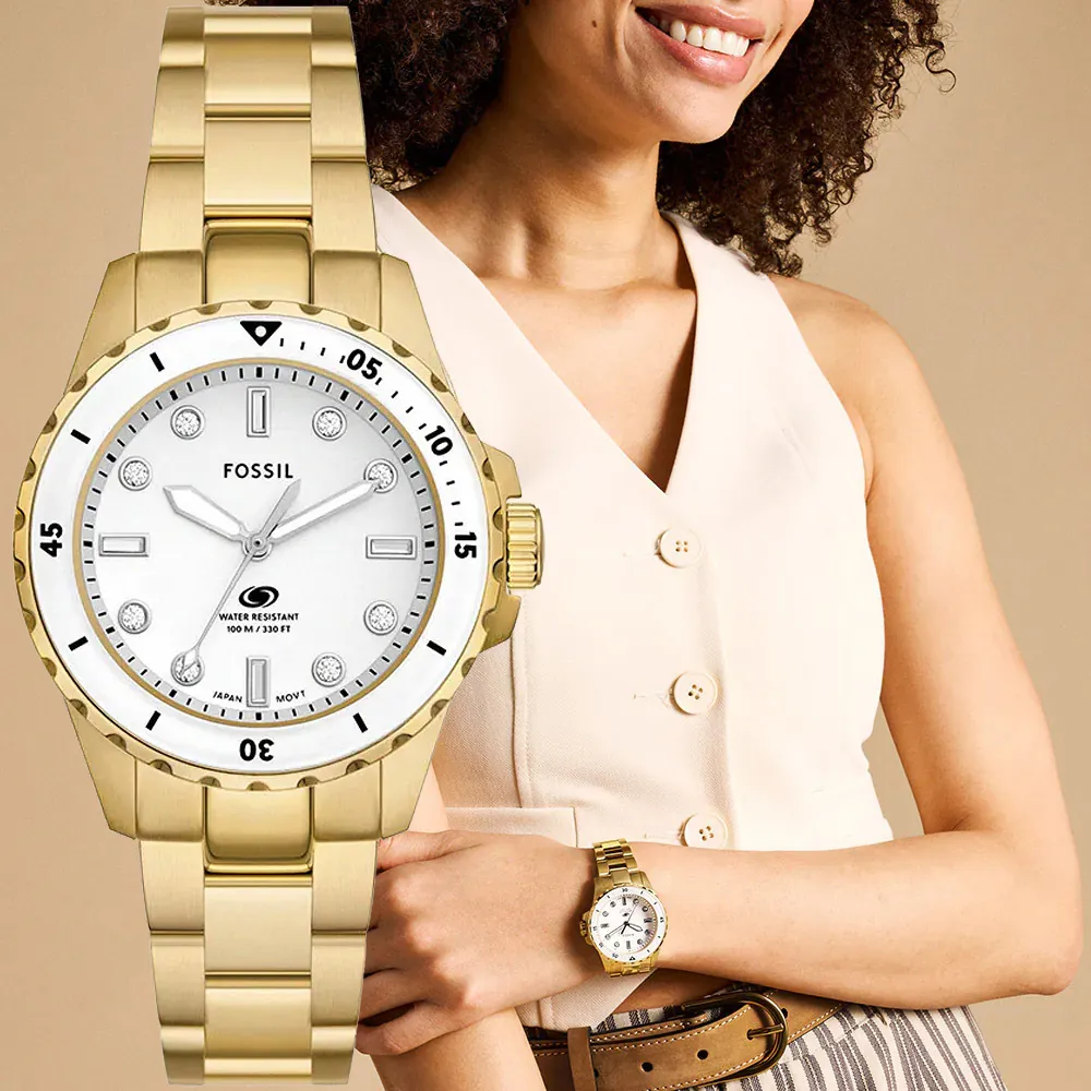 FOSSIL Blue Dive 潛水晶鑽女錶-綠/36mm ES5371 歷史價格詳細信息