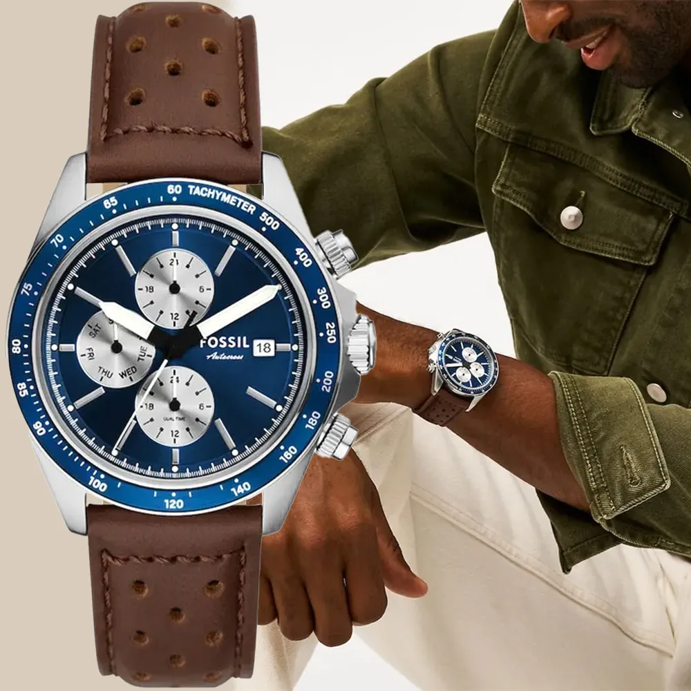 FOSSIL Autocross 賽車綠 多功能三眼手錶-42mm(BQ2878) 歷史價格詳細信息