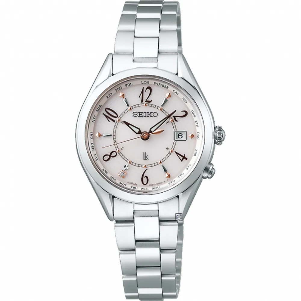 【SEIKO 精工】LUKIA太陽能電波鈦金屬女錶/銀X炭墨27.4mm(1B32-0AV0D/SSQW059J) 歷史價格詳細信息