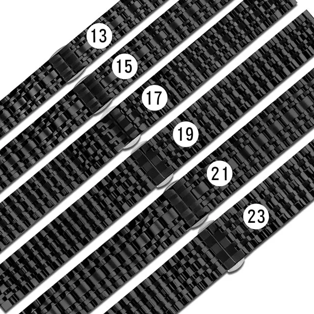 Watchband / 19.21.22.23.24mm / 各品牌通用 經典 中厚版 真皮錶帶 鍍黑不鏽鋼扣頭 黑色 歷史價格詳細信息