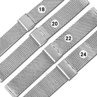 Watchband /  DW替用 各品牌通用透亮米蘭編織不鏽鋼錶帶 黑色 歷史價格詳細信息