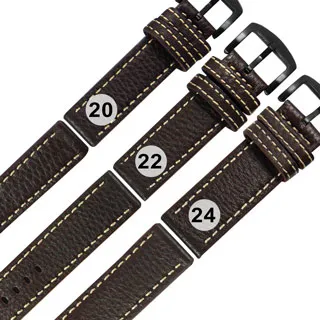 Watchband / 各品牌通用 經典復刻 百搭款 厚實柔軟 真皮錶帶 黃褐色 歷史價格詳細信息