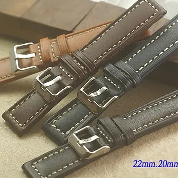 軍錶.運動錶專用 高級柔軟牛皮錶帶 ( 22mm) 歷史價格詳細信息