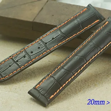 高級進口錶帶代用名廠同紅磨坊紅色車荔枝紋牛皮錶帶-24*22mm 歷史價格詳細信息