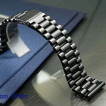 全新 不鏽鋼實心摺疊扣-三板金屬錶帶 ( 24mm.22mm.20mm.18mm ) 歷史價格詳細信息