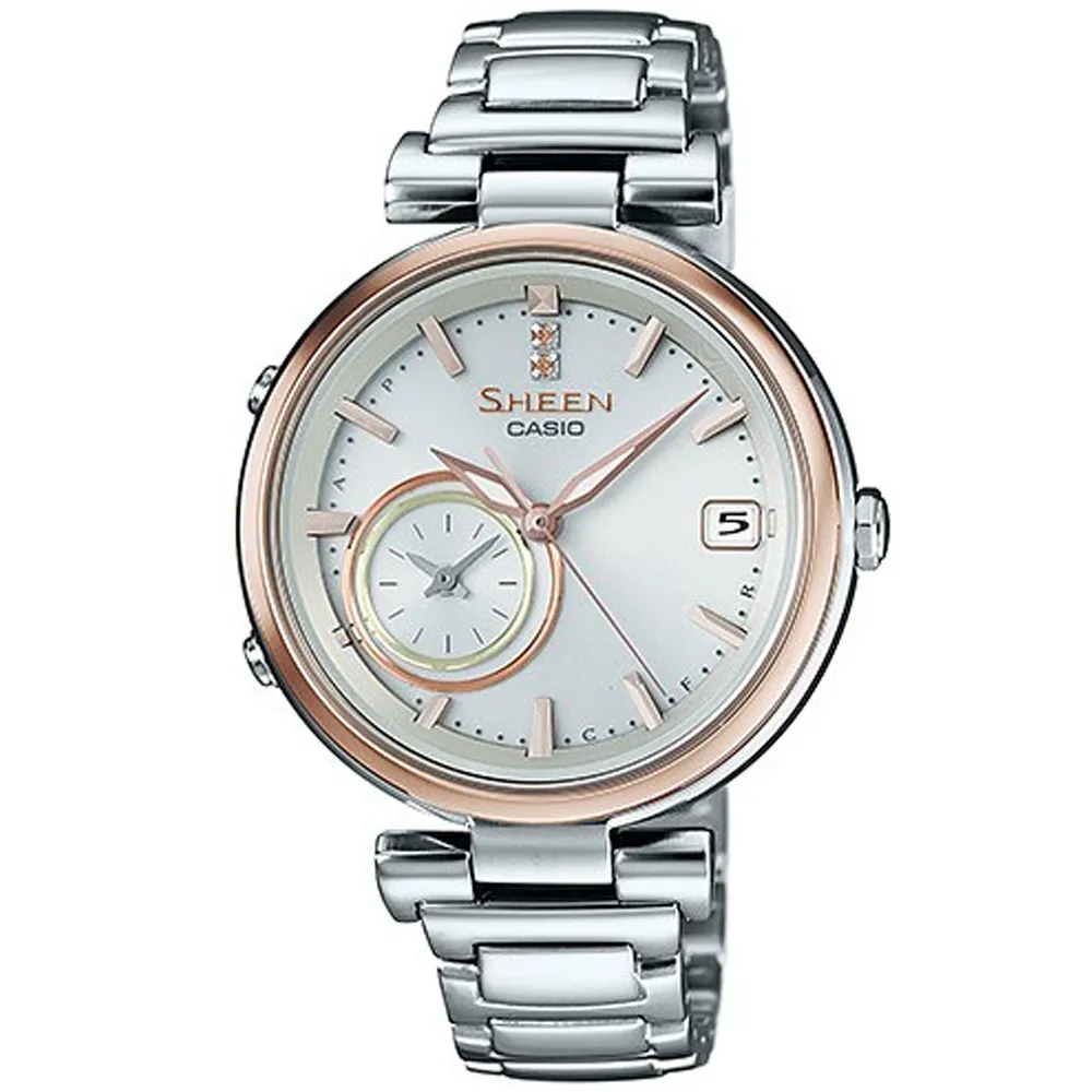 【CASIO】卡西歐 SHEEN太陽光芒靈感設計指針錶 SHE-4558PG-4A 台灣卡西歐保固一年 歷史價格詳細信息