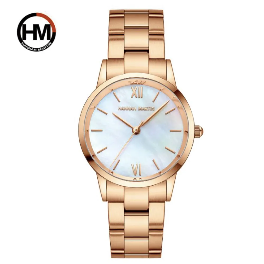 【HANNAH MARTIN】不鏽鋼方形女款手錶日本機芯時尚手鍊腕錶(HM-108-RR) 歷史價格詳細信息