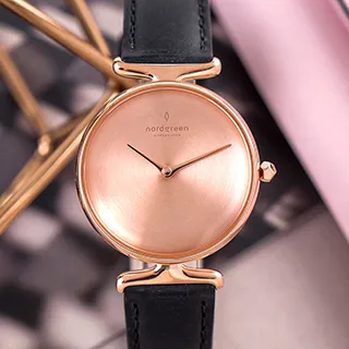【Nordgreen】ND手錶 Unika 獨特 28mm 玫瑰金殼×黑面 極夜黑真皮錶帶(UN28RGLEBLBL) 歷史價格詳細信息