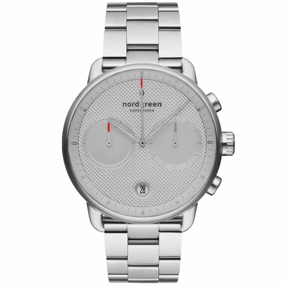 【Nordgreen】Pioneer-紋理黑錶盤計時腕錶 PI42BL3LBLTB 42mm 現代鐘錶 歷史價格詳細信息