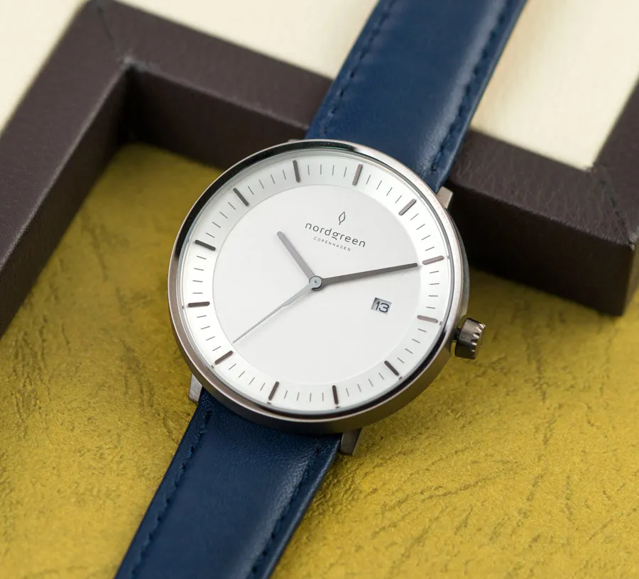 Nordgreen Philosopher - 北歐藍真皮40mm 歷史價格詳細信息