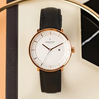 Nordgreen Philosopher - 玫瑰金框復古棕真皮36mm/40mm 歷史價格詳細信息
