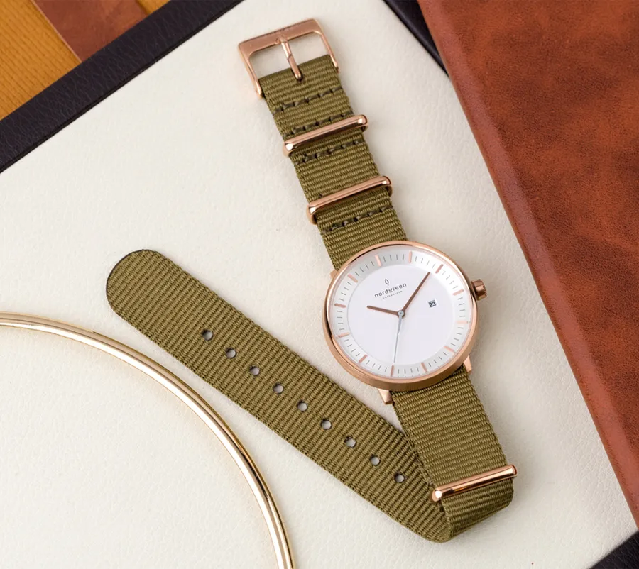 Nordgreen Philosopher - 玫瑰金框復古棕真皮36mm/40mm 歷史價格詳細信息