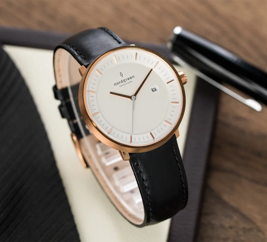 Nordgreen Philosopher - 玫瑰金框復古棕真皮36mm/40mm 歷史價格詳細信息