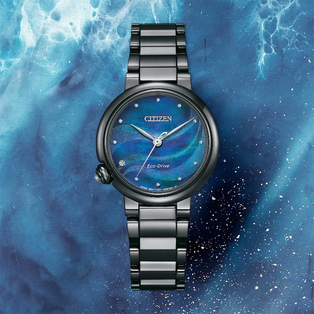 CITIZEN 星辰 光動能典雅晶鑽白蝶貝氣質腕錶/酒紅/34mm/EM0419-11D 歷史價格詳細信息