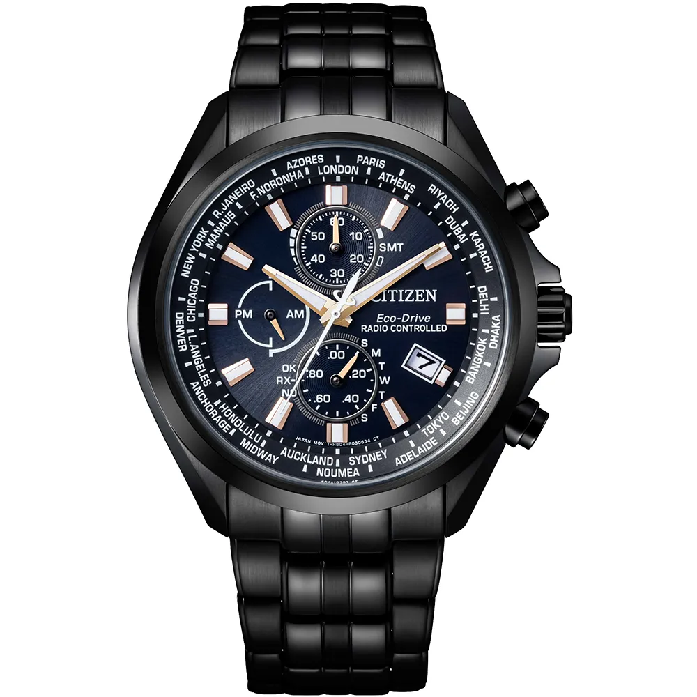 CITIZEN 星辰 亞洲限定款光動能萬年曆計時錶/藍X玫瑰金/43mm/BL5546-81L 歷史價格詳細信息