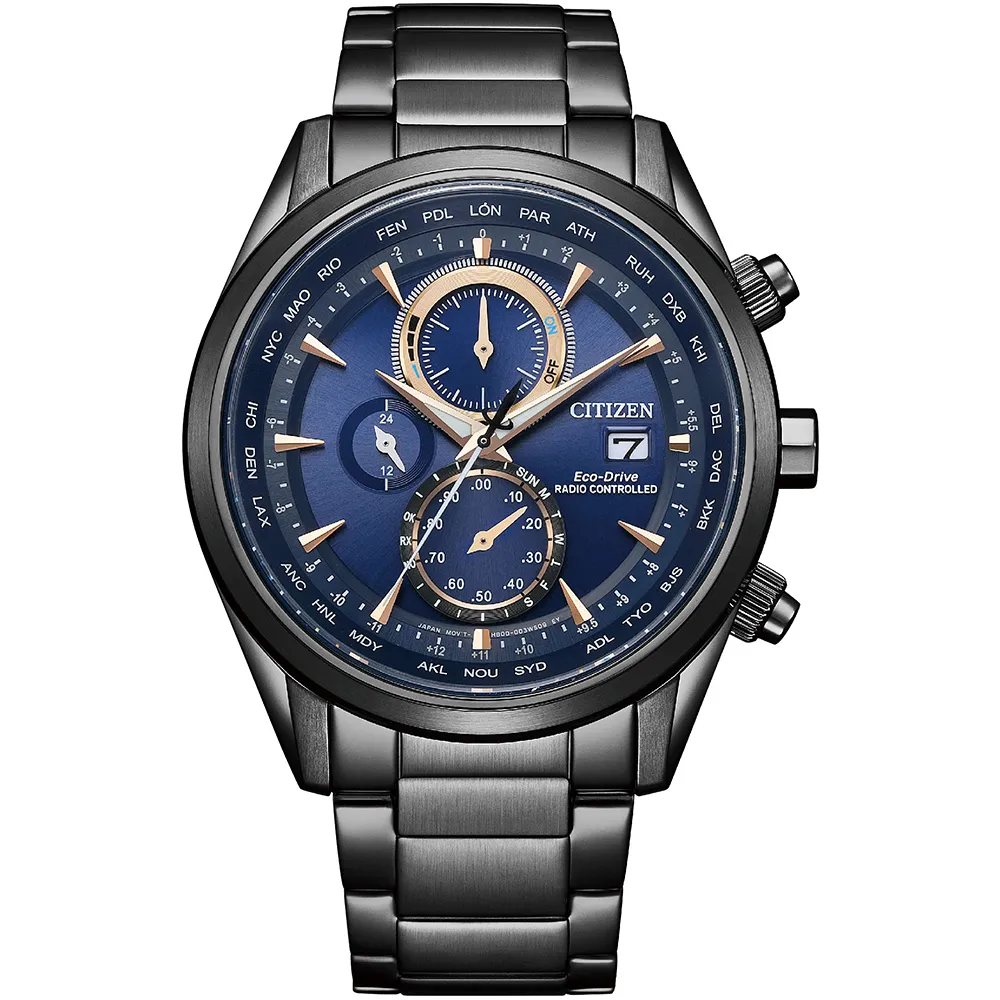 CITIZEN 星辰表 / AT8265-81E / 光動能萬年曆電波錶藍寶石水晶玻璃日期不鏽鋼手錶 鍍黑 43mm 歷史價格詳細信息