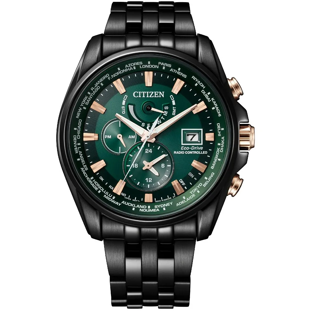 CITIZEN 星辰 光動能萬年曆抗磁電波錶/全黑/43mm/AT8265-81E 歷史價格詳細信息