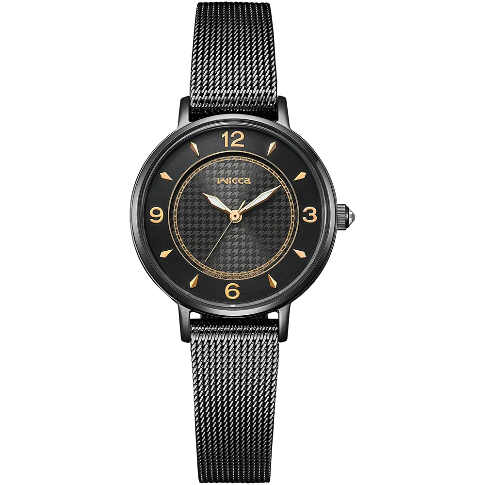 CITIZEN 星辰 wicca 少女系列台灣限定款太陽能米蘭帶晶鑽腕錶/藍X黑/28.1mm/KP3-449-71 歷史價格詳細信息