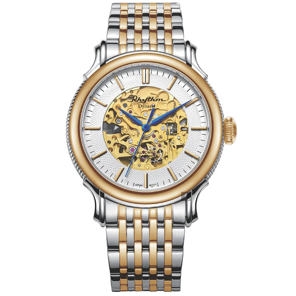 RHYTHM 麗聲 日本金框黑面高貴高調三針日期顯示不鏽鋼機械錶-AS1621 歷史價格詳細信息
