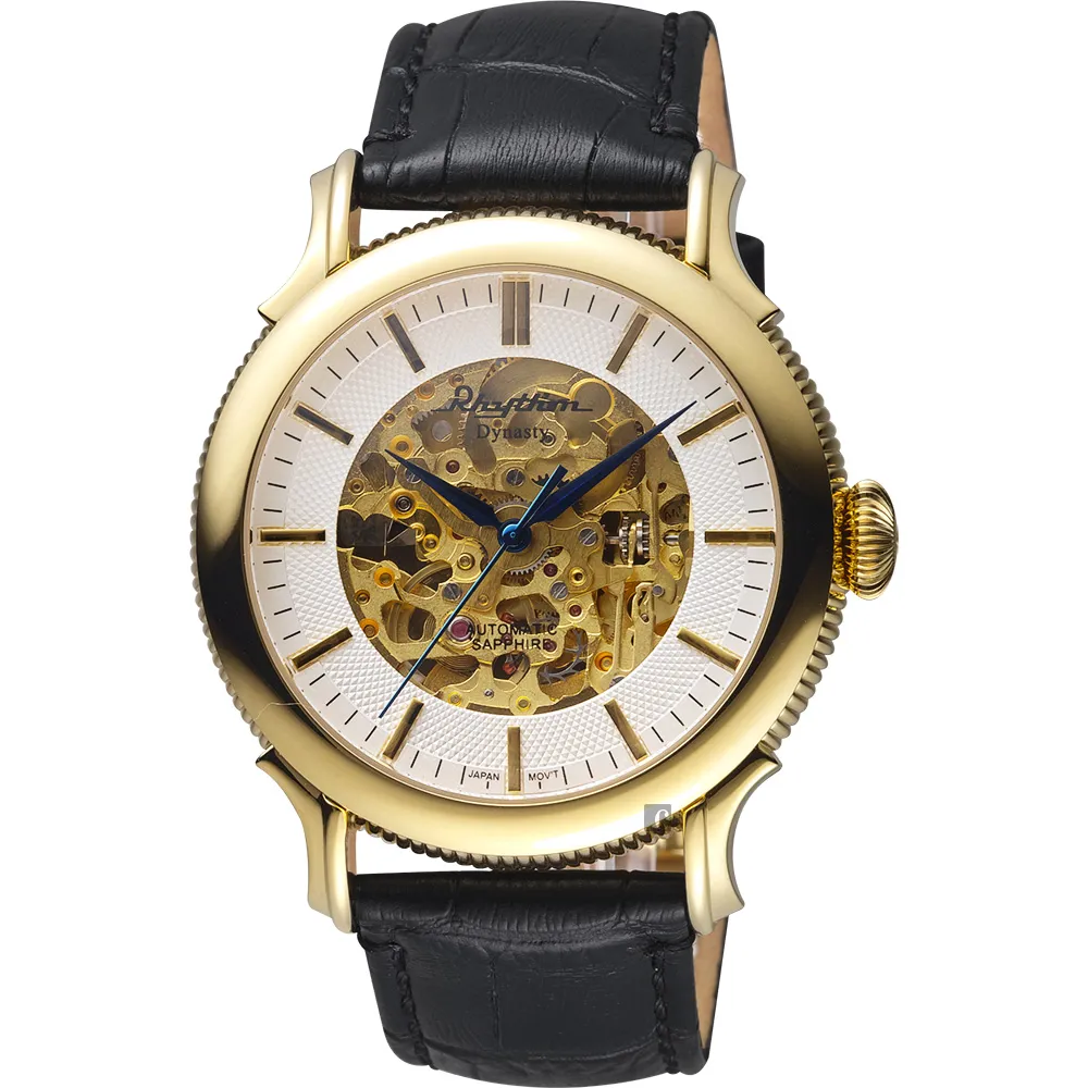 RHYTHM 麗聲 日本金框黑面高貴高調三針日期顯示不鏽鋼機械錶-AS1621 歷史價格詳細信息