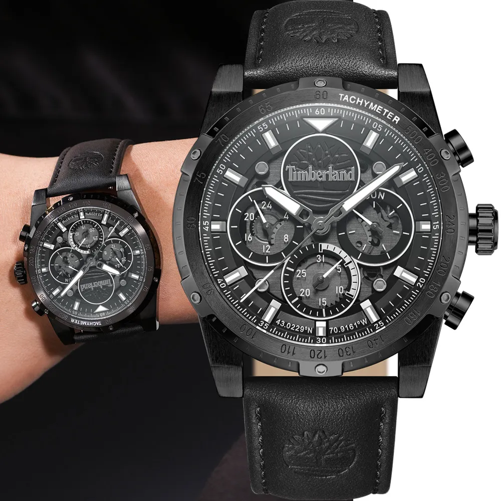 【Timberland】男錶SHERBROOK系列 三眼多功能腕錶 皮帶-藍/小麥色45mm(TDWGF0009404) 歷史價格詳細信息