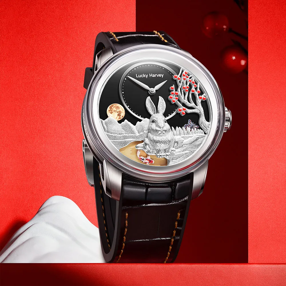 Lucky Harvey 真樂時 龍騰珠現 東方龍鏤空不鏽鋼皮革橡膠機械腕錶-白龍【贈龍年龍騰魔溫杯】 歷史價格詳細信息