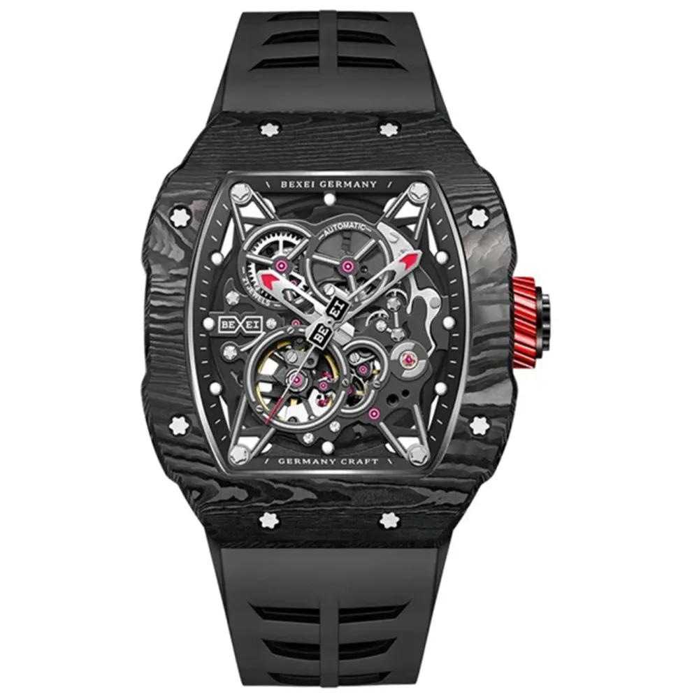 BEXEI 碳纖維五芒星鏤空高尚潮流自動機械錶-9069 歷史價格詳細信息