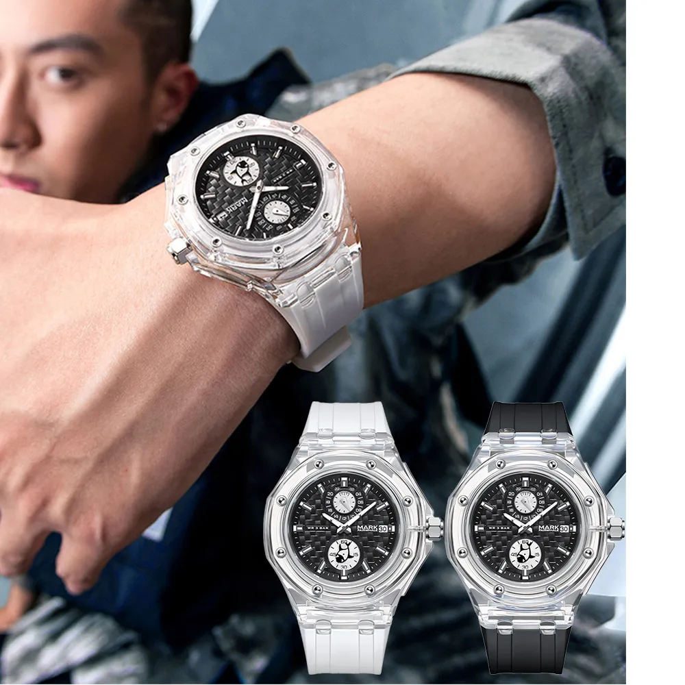 Mark fairwhale 【愛時】馬克菲爾 雙陀飛輪酒桶型碳纖維合金鏤空夜光矽膠自動機械錶-6440 歷史價格詳細信息