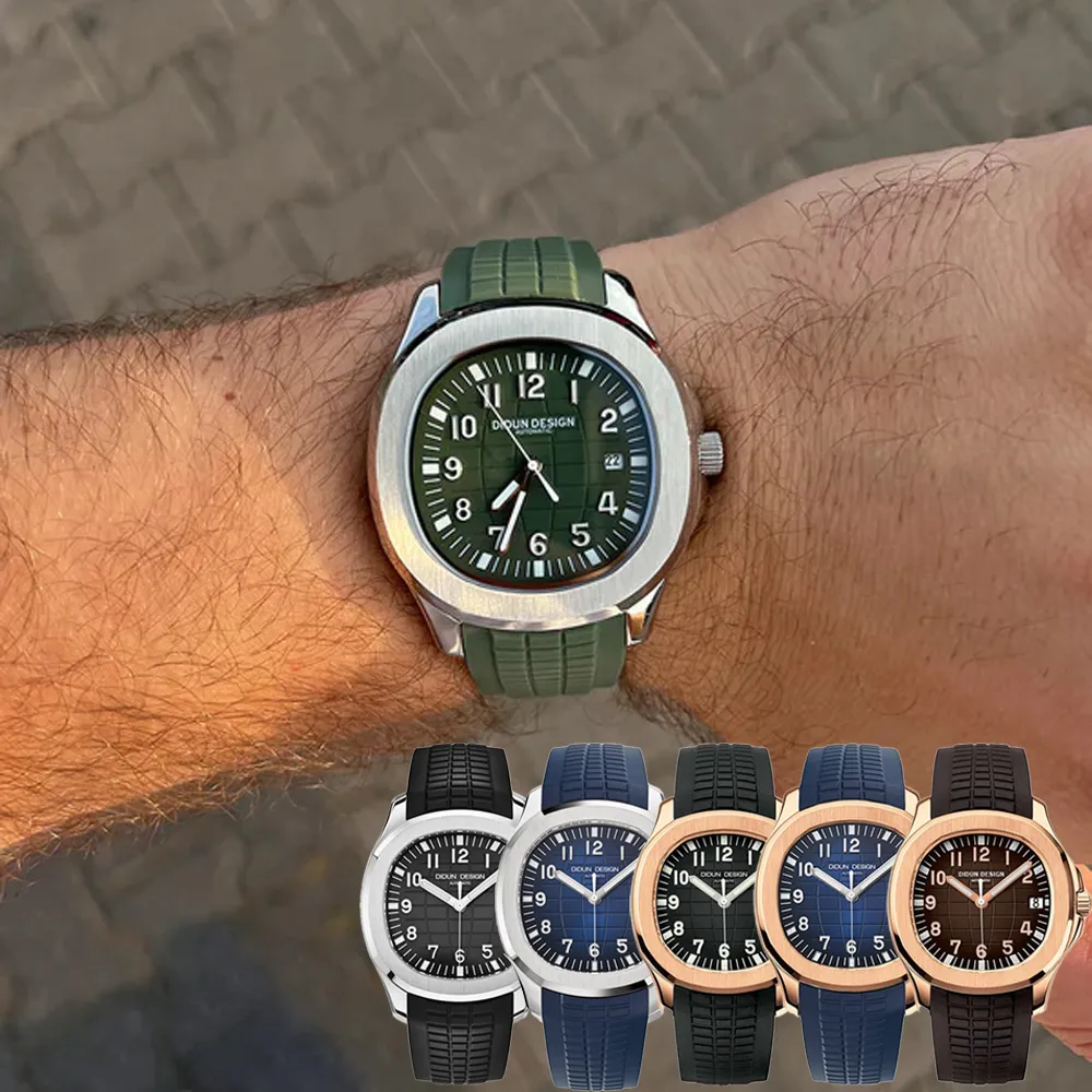 DIDUN 迪頓 英國品牌 Yacht-Master 日本機芯 橡膠機械錶 日期顯示 夜光指針 銀框矽膠 40mm 歷史價格詳細信息