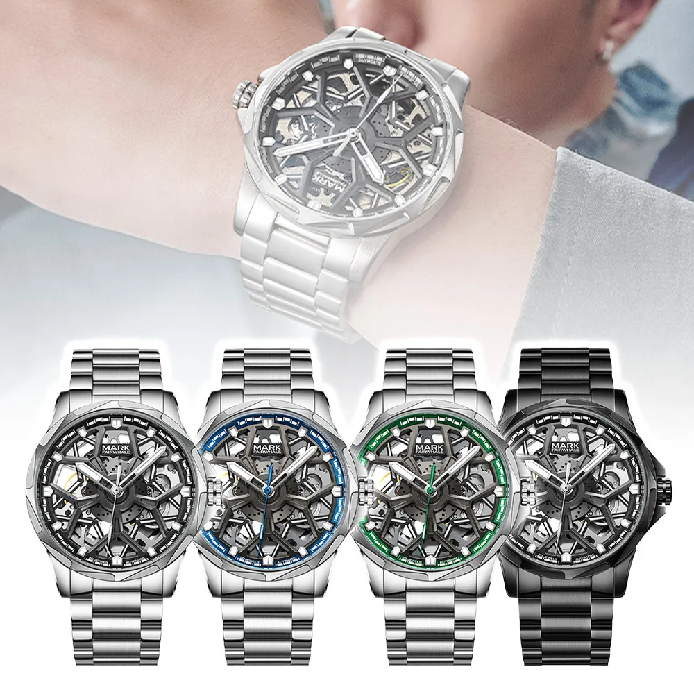 Mark fairwhale 馬克菲爾 PIONEER 開拓者系列 6120 賽車時尚個性 旅遊運動 鏤空夜光 不鏽鋼 手錶 歷史價格詳細信息