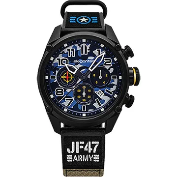 elegantsis Army 叢林戰鬥強悍三眼計時錶-深藍x銀/42mm ELJF48KS-OB03MA 歷史價格詳細信息