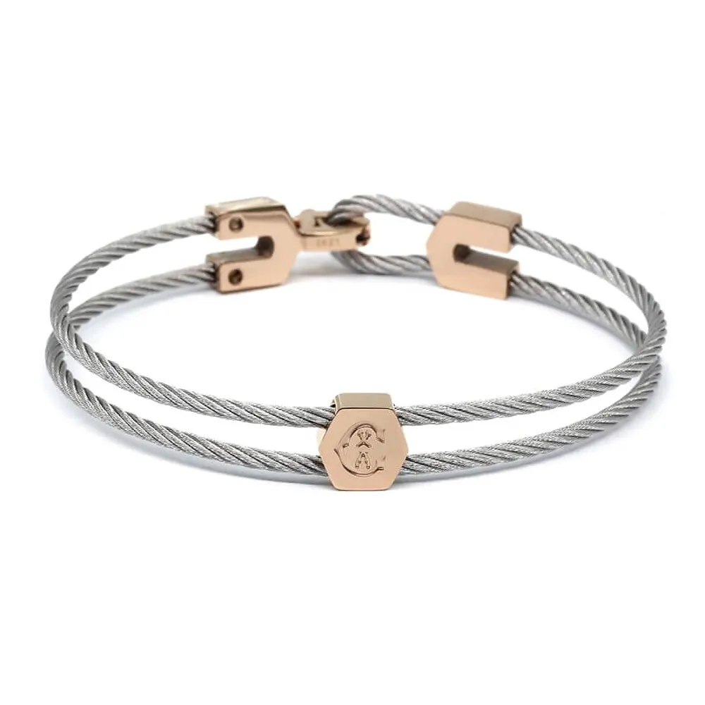 CHARRIOL 夏利豪 Coup De Foudre系列 愛心編織鋼索手環 04-102-1269-1 歷史價格詳細信息