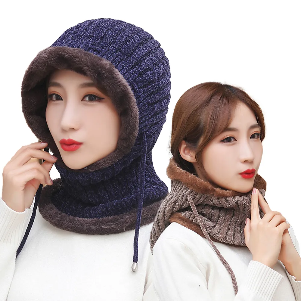 【I.Dear】男女星星毛線針織套頭月子帽套頭帽保暖帽圍脖兩用(4色) 歷史價格詳細信息