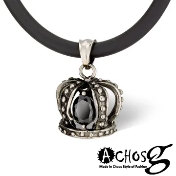ACHOS【魔幻加冕Magic crow 白】潮流吊墬搭配鍺鈦項圈 歷史價格詳細信息
