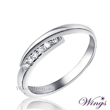 Wings 星空 纖細美麗的優雅 精鍍白K金戒指 尾戒 歷史價格詳細信息