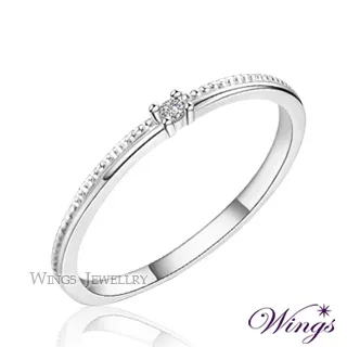 Wings 星空 纖細美麗的優雅 精鍍白K金戒指 尾戒 歷史價格詳細信息