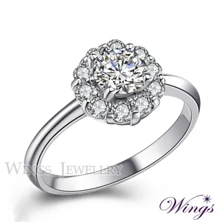 WINGS 戒指 八心八箭 傾城之戀方晶鋯石擬真鑽戒 歷史價格詳細信息