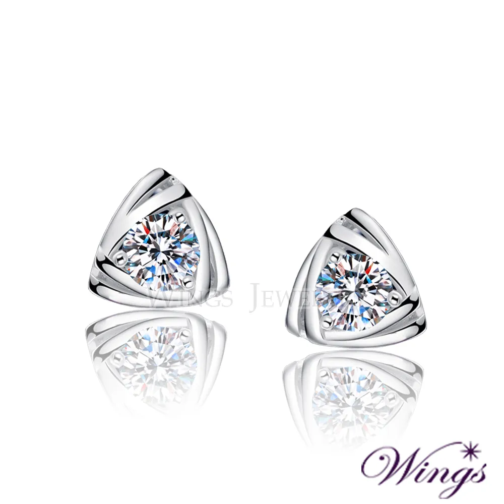 Wings 耳環 幾何時尚 進口方晶鋯石穿式耳環 歷史價格詳細信息