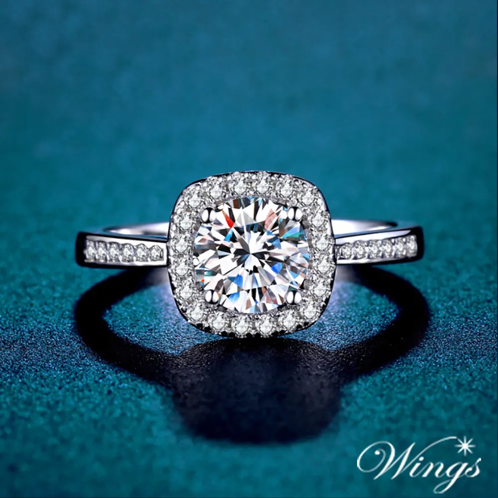 Wings 戀戀心語 八心八箭閃耀方晶鋯石精鍍白K金戒指 歷史價格詳細信息