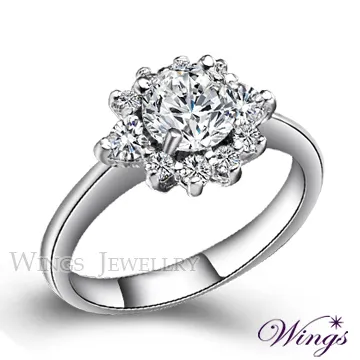 WINGS 戒指 八心八箭 傾城之戀方晶鋯石擬真鑽戒 歷史價格詳細信息