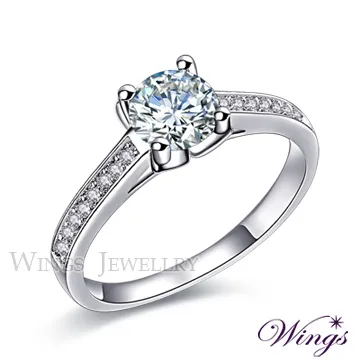 WINGS 戒指 八心八箭 傾城之戀方晶鋯石擬真鑽戒 歷史價格詳細信息