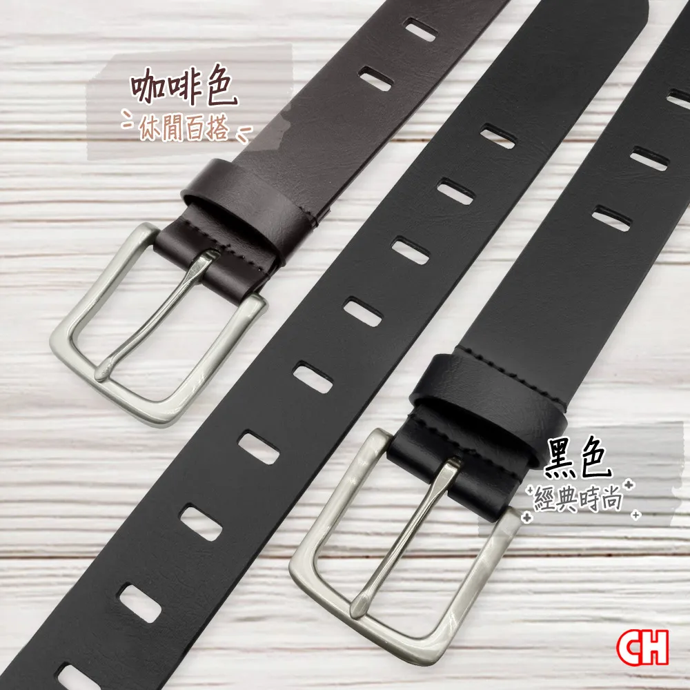 【CH-BELT 銓丞皮帶】流行中性休閒 排洞造型 男女皮帶腰帶(黑/咖) 歷史價格詳細信息