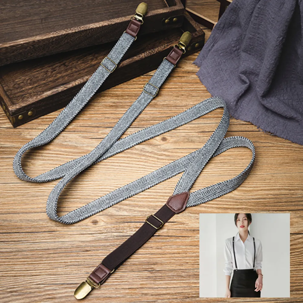 Laifuu.吊帶二夾探員型真皮後交叉吊帶背帶 歷史價格詳細信息