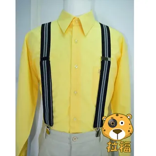 【拉福】四夾1.7cm牛皮背帶西裝吊帶(三色 可選色) 歷史價格詳細信息