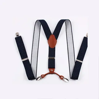 【拉福】四夾1.7cm牛皮背帶西裝吊帶(三色 可選色) 歷史價格詳細信息