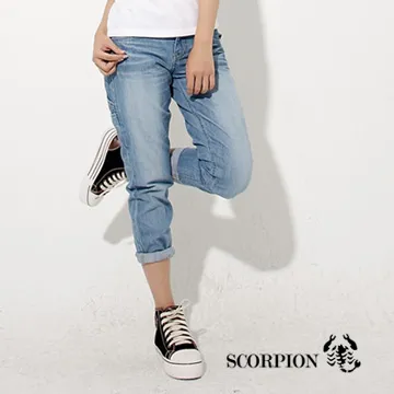 【SCORPION】MIT雙車縫線中腰伸縮小直筒 歷史價格詳細信息